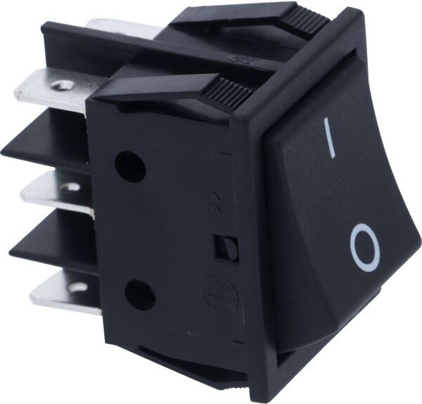 Zweipoliger Wippschalter schwarz, 16A 250V | Astoria Ersatzteile