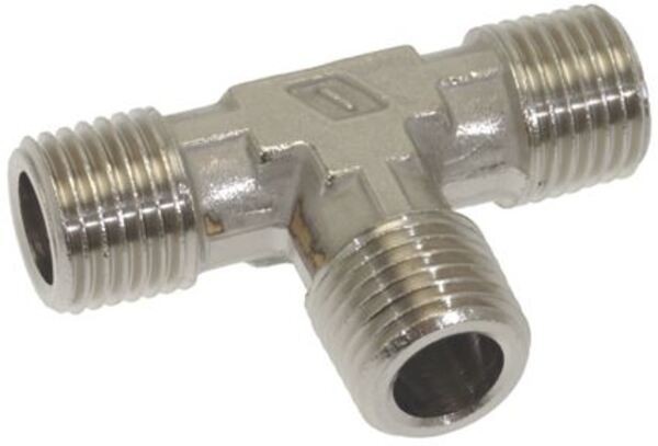 T-Anschluss Außen-Gewinde Ø 1/4"m vernickelt