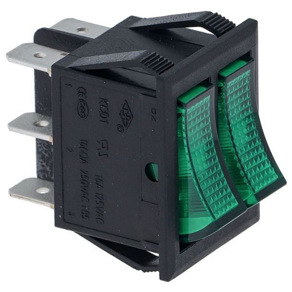 Doppel - Schalter GRÜN 16A 250V