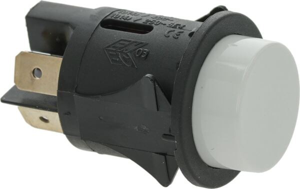 Einbau-Drucktaster weiß, 1-polig, 16A 250V, Ø 25 mm | Astoria Ersatzteile