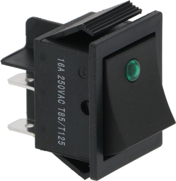 Wippenschalter 2-Polig Schwarz 16A 250V 30X22 mm | La San Marco Ersatzteile