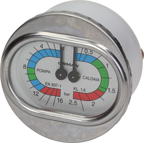 Manometer Doppelskala für Erhitzer-Pumpe Ø 63 mm | Futurmat Ariete Ersatzteile