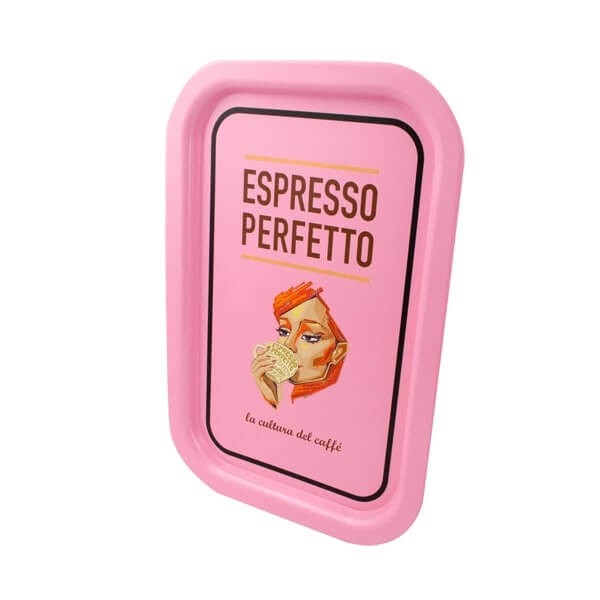 Espresso Perfetto Tablett in rosa Kopf Abbildung