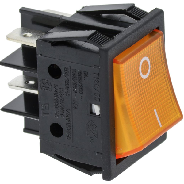 Wippenschalter 2 - Polig Gelb 16A 250V