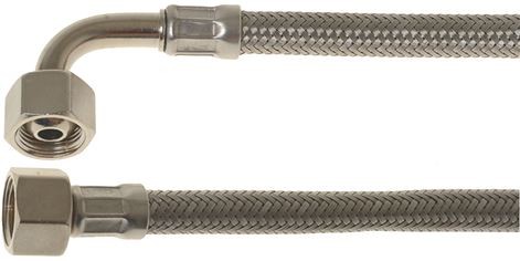 Metall Flex-Schlauch 3/8Fc X 3/8Cfc 1600 mm - Einseitig Gebogen | Spaziale Ersatzteile