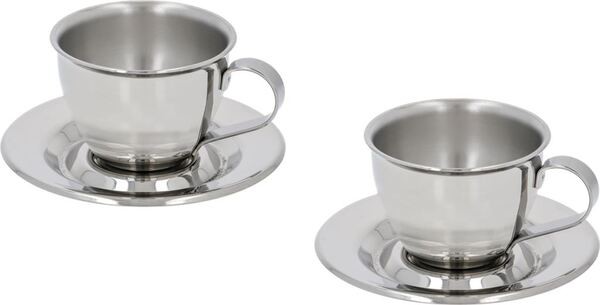 2 Kaffee - Tassen Set aus Stahl Motta