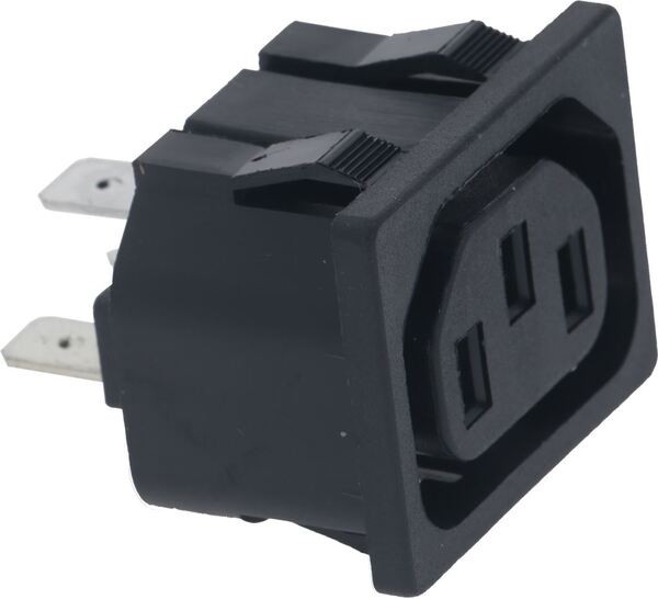 IEC-3-poliger Faston-Stecker 6,3 10 A