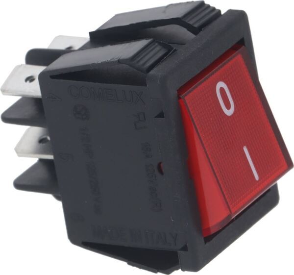 Schalter 2-Polig Rot 16A 250V mit Kontrolllampe | Brasilia Ersatzteile