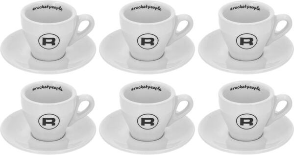 6 Espresso - Tassen Weiss Rocket Hashtag