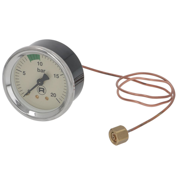Manometer 0-20 BAR R58- R NINE ONE Edelstahl