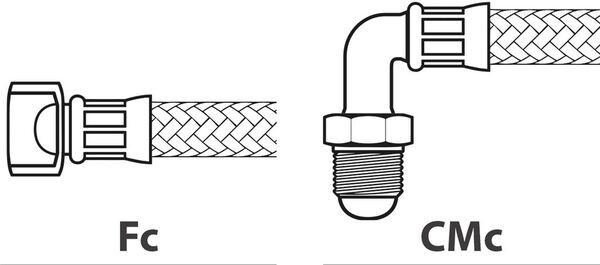 Flex-Schlauch ø 3/8"Fc x 3/8"CMc 380 mm | Faema Ersatzteile