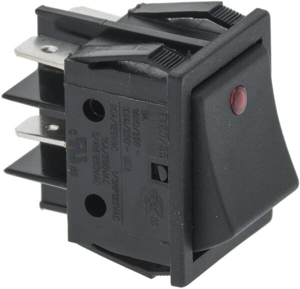 Wippenschalter 2-Polig Schwarz 16A 250V | La San Marco Ersatzteile