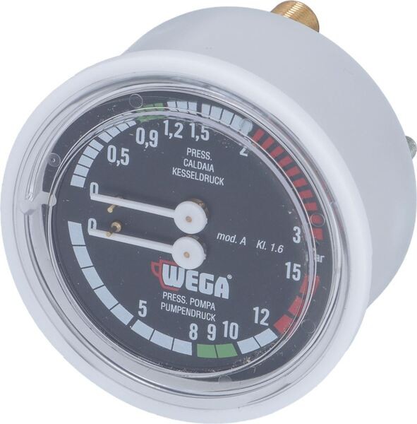 Manometer Doppelskala für Kessel/Pumpe Ø 63 mm | Wega Ersatzteile